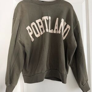 Portland Graphic Women's Sweater - Olive
